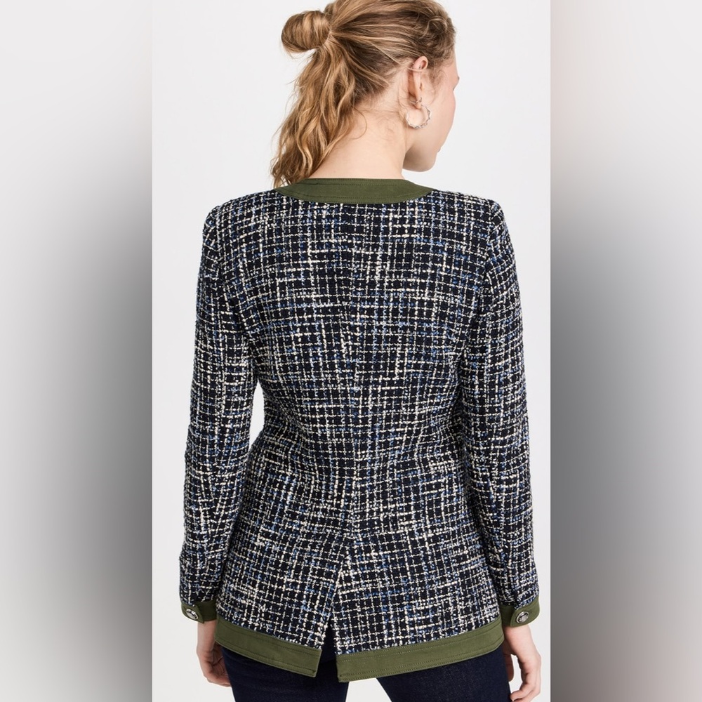 Veronica Beard fielding Dickey tweed coat jacket crested buttons - Picture 3 of 5